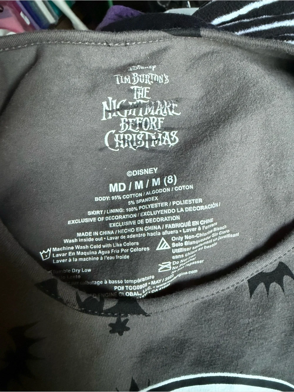 Disney Black & Gray Jack Skellington Tulle Costume Dress